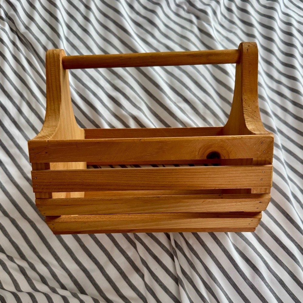 Wooden Basket with Handle